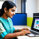 멀티미디어 제작자 커리어 패스 소개 - **

"A professional Indian woman, fully clothed in a modest salwar kameez, working on a laptop in a ...